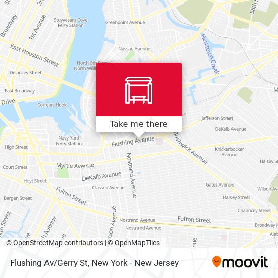 Flushing Av/Gerry St map