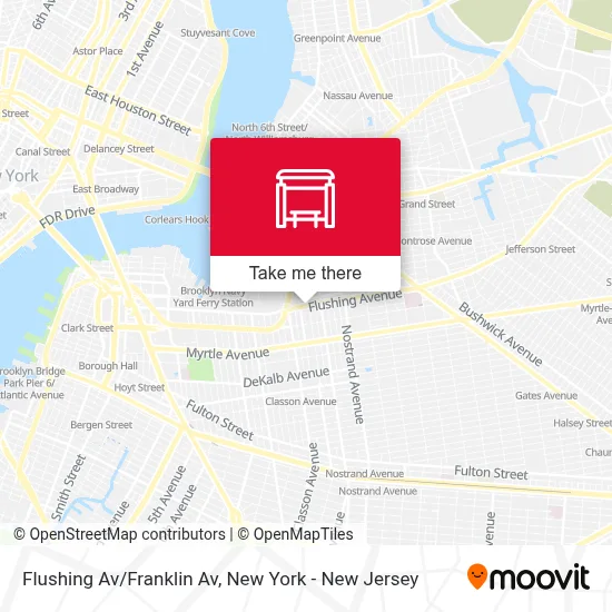 Flushing Av/Franklin Av map