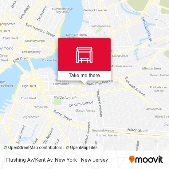 Flushing Av/Kent  Av map