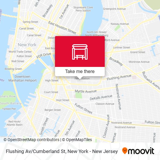 Mapa de Flushing Av/Cumberland St