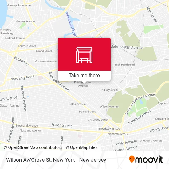 Wilson Av/Grove St map