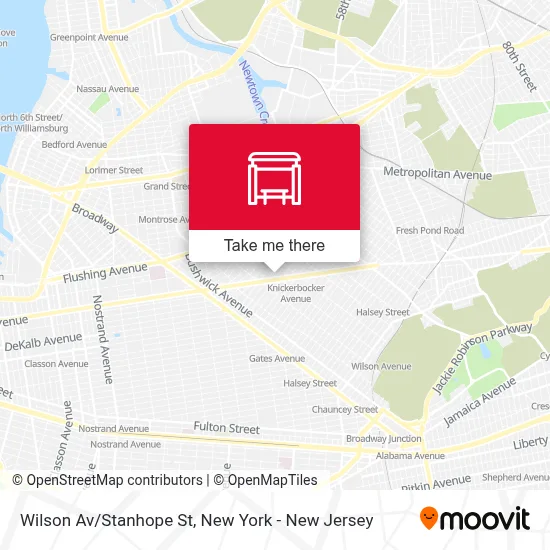 Wilson Av/Stanhope St map