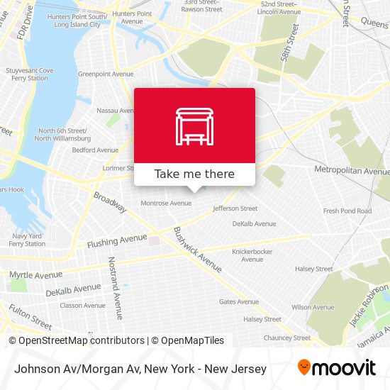 Mapa de Johnson Av/Morgan Av