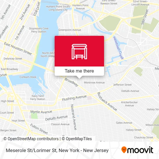 Meserole St/Lorimer St map