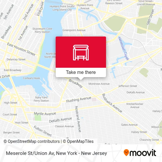 Meserole St/Union Av map
