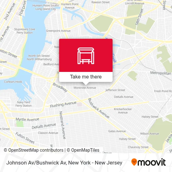 Johnson Av/Bushwick Av map