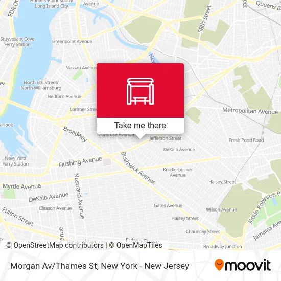 Morgan Av/Thames St map