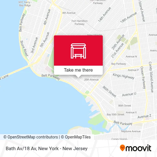 Bath Av/18 Av map