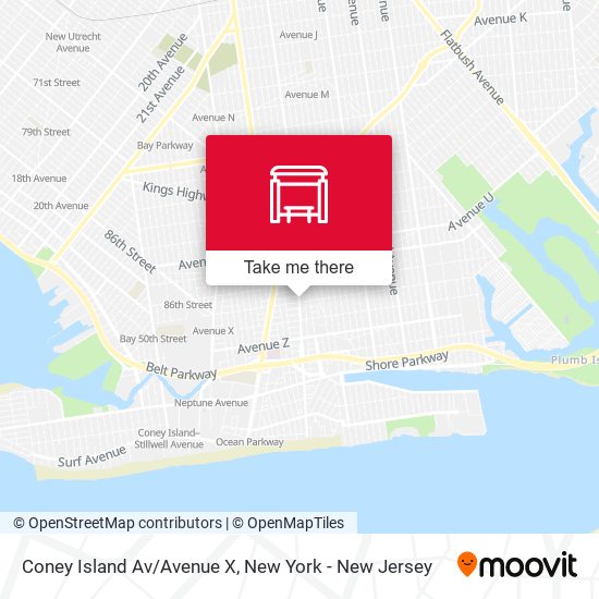 Coney Island Av/Avenue X map