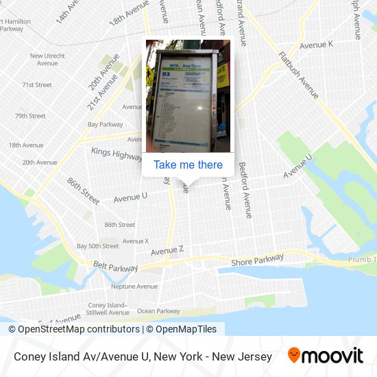 Mapa de Coney Island Av/Avenue U