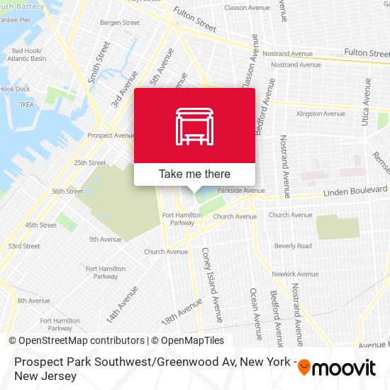 Mapa de Prospect Park Southwest / Greenwood Av