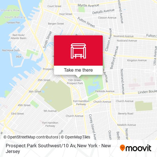 Mapa de Prospect Park Southwest/10 Av