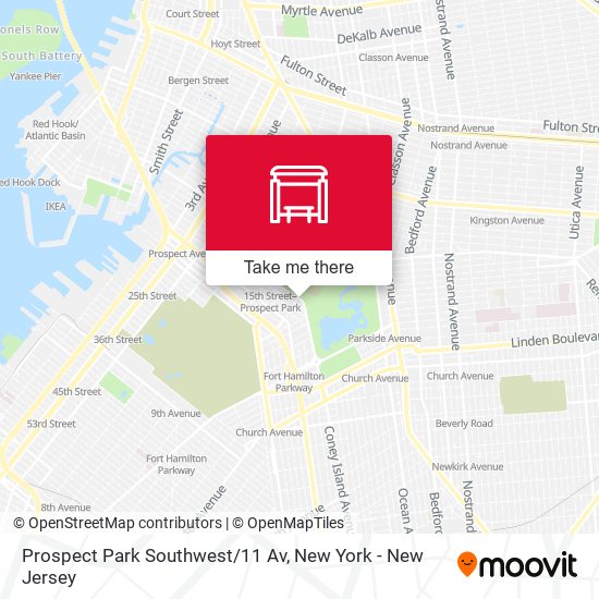 Prospect Park Southwest/11 Av map