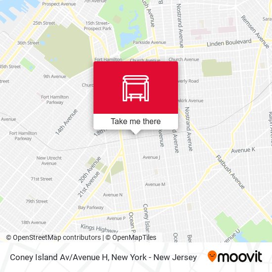 Mapa de Coney Island Av/Av H