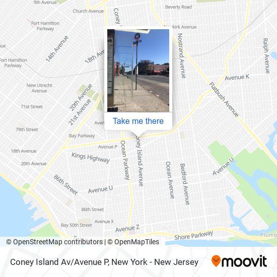 Coney Island Av/Avenue P map