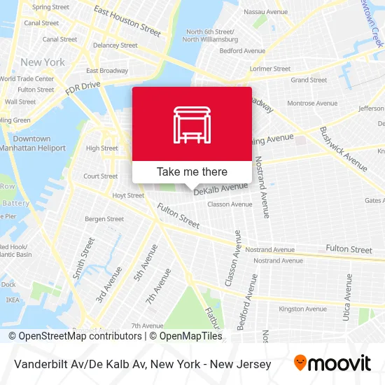 Vanderbilt Av/De Kalb Av map