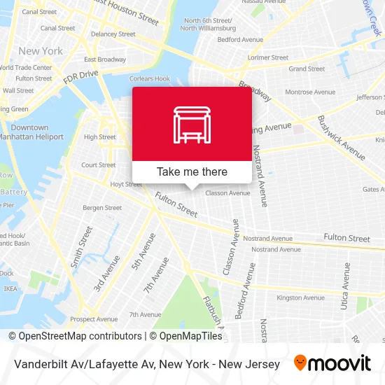 Vanderbilt Av/Lafayette Av map