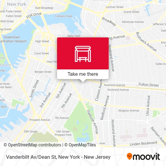 Vanderbilt Av/Dean St map