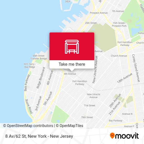 8 Av/62 St map
