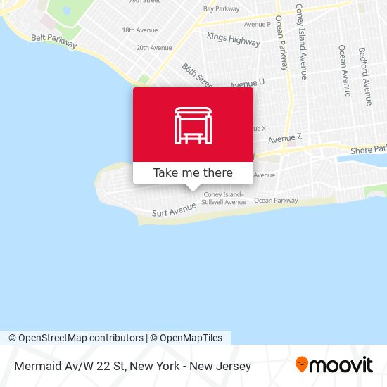 Mermaid Av/W 22 St map