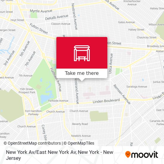 New York Av/East New York Av map