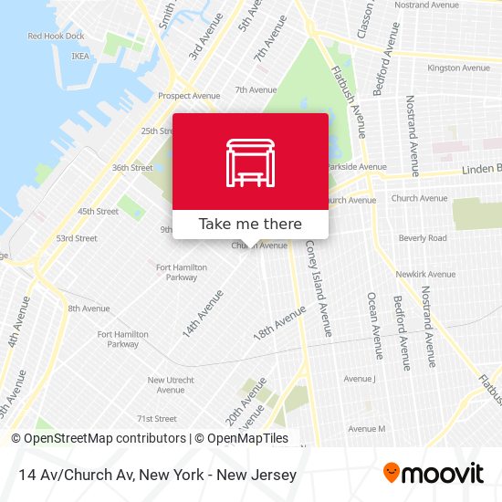Mapa de 14 Av/Church Av