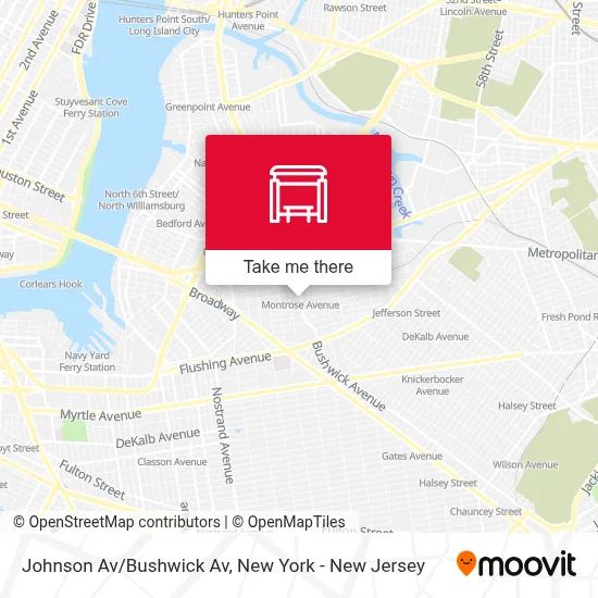 Johnson Av/Bushwick Av map