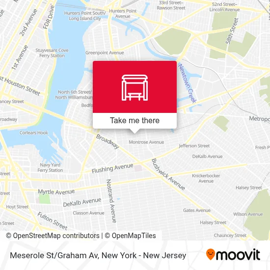 Meserole St/Graham Av map