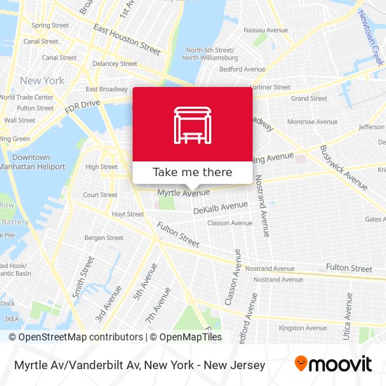 Myrtle Av/Vanderbilt Av map