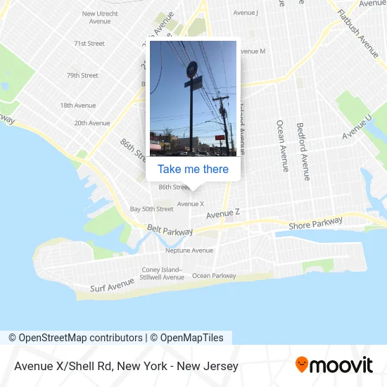 Avenue X/Shell Rd map