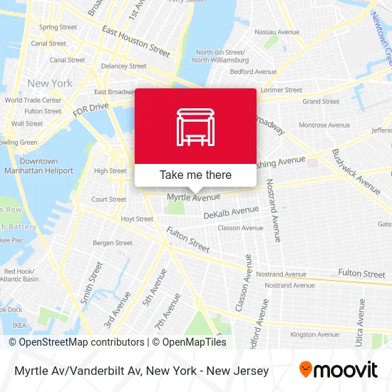 Myrtle Av/Vanderbilt Av map