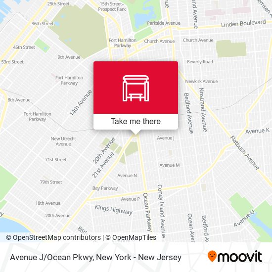 Avenue J/Ocean Pkwy map