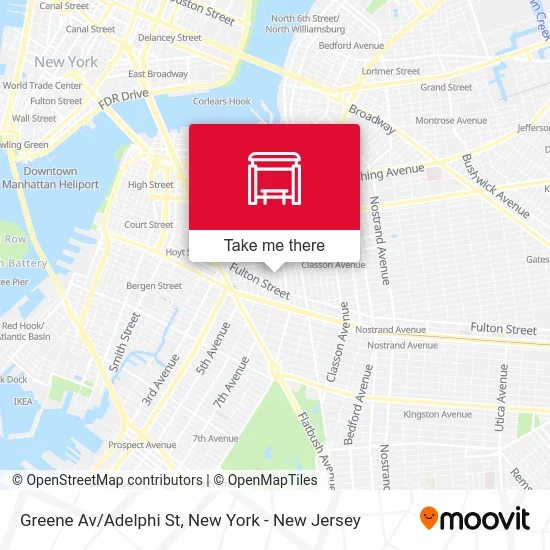 Greene Av/Adelphi St map