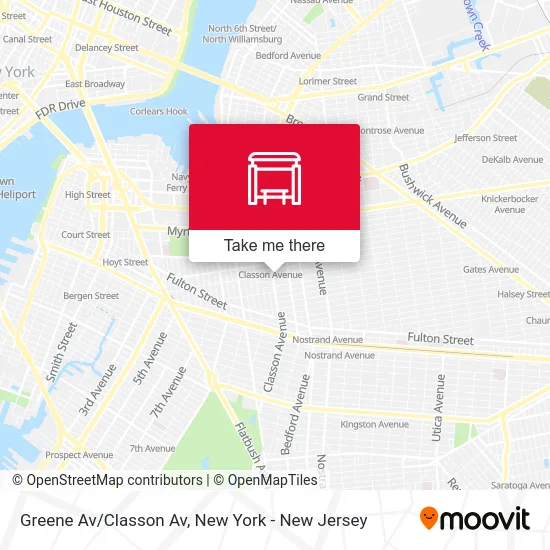 Greene Av/Classon Av map