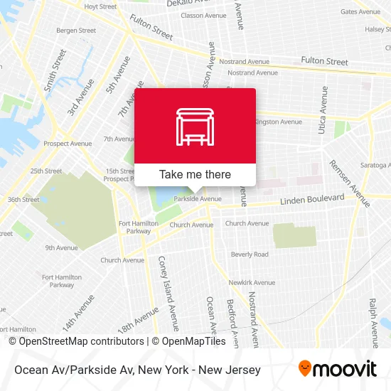 Ocean Av/Parkside Av map