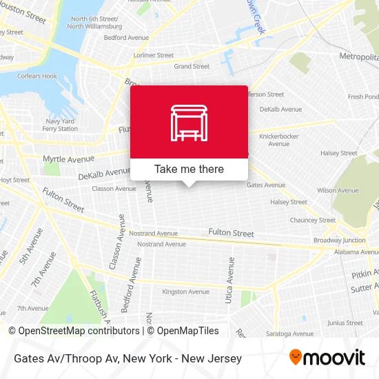 Gates Av/Throop Av map