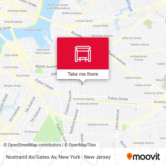 Nostrand Av/Gates Av map