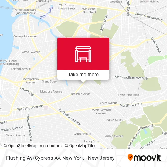 Flushing Av/Cypress Av map