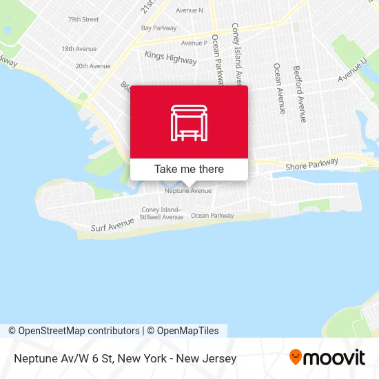 Neptune Av/W 6 St map