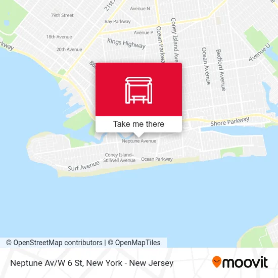 Neptune Av/W 6 St map