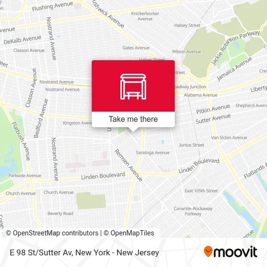 E 98 St/Sutter Av map