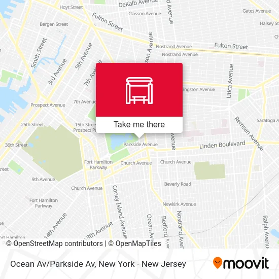 Ocean Av/Parkside Av map