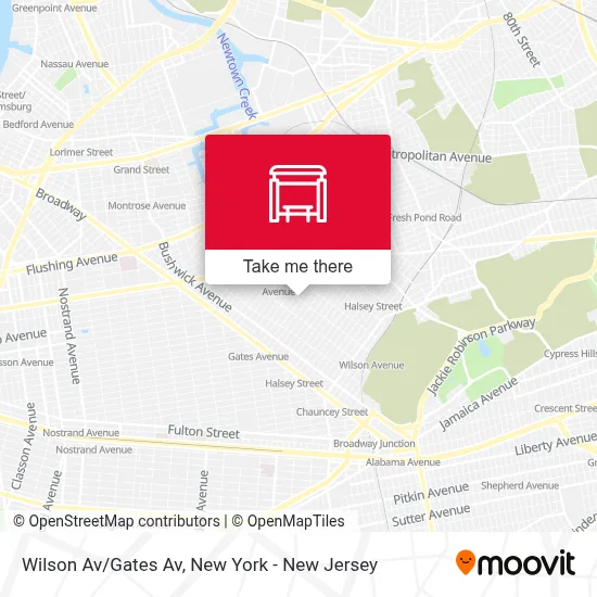 Wilson Av/Gates Av map