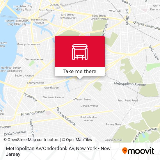 Metropolitan Av/Onderdonk Av map