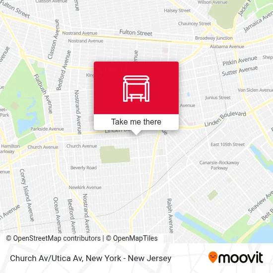 Church Av/Utica Av map