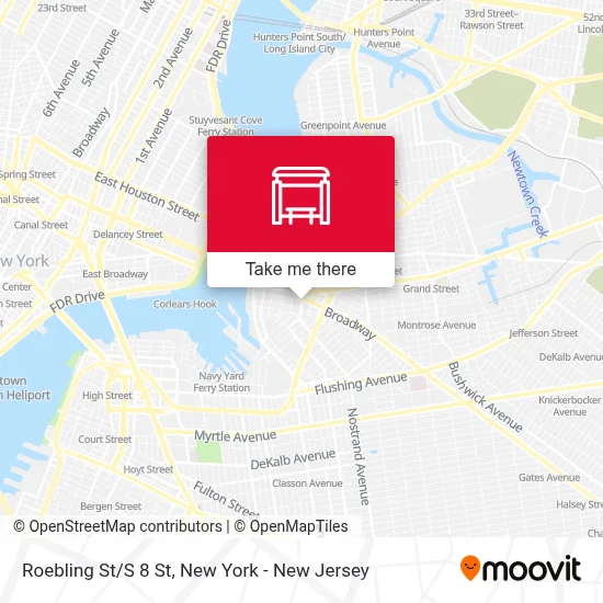 Roebling St/S 8 St map