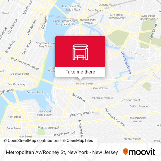 Metropolitan Av/Rodney St map