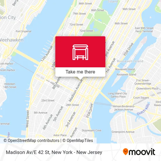 Madison Av/E 42 St map