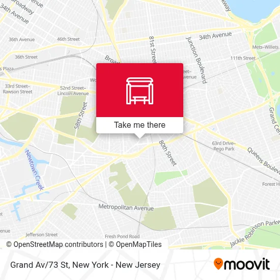 Grand Av/73 St map