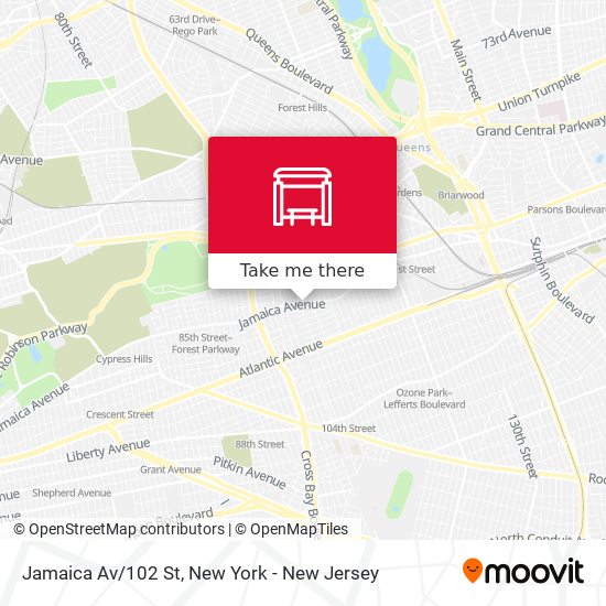 Jamaica Av/102 St map